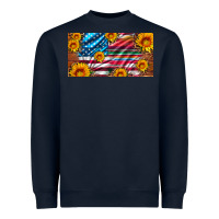 Navy usa flag and serape with leopard and sunflowers license plate Heavyweight Sweatshirt - Artiststas