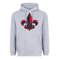 Heather Grey louisiana fleur de lis Heavyweight Hoodie - BarkalooDesign