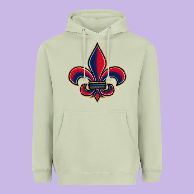 Louisiana Fleur De Lis Heavyweight Hoodie Designed By Barkaloodesign