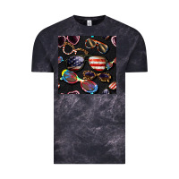 Cloud Black 4th of july glasses  seamless pattern Vintage Tee - BundleAndBundleShop