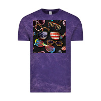 Cloud Purple 4th of july glasses  seamless pattern Vintage Tee - BundleAndBundleShop