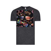 Vintage Black 4th of july glasses  seamless pattern Vintage Tee - BundleAndBundleShop