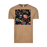 Vintage Coffee 4th of july glasses  seamless pattern Vintage Tee - BundleAndBundleShop