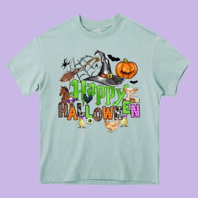 Happy Halloween Farm Animals Heavy Core Tee Designed By Zillion Design Studio