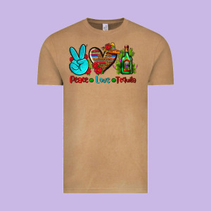 Peace Love Tequila Vintage Tee Designed By Adodesignshop