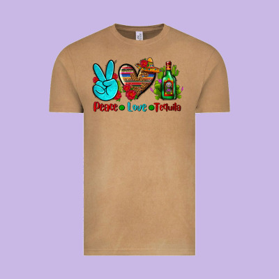 Peace Love Tequila Vintage Tee Designed By Adodesignshop