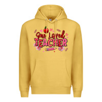 Antique Gold one loved teacher afro messy bun Premium Hoodie - texasbilliewilder