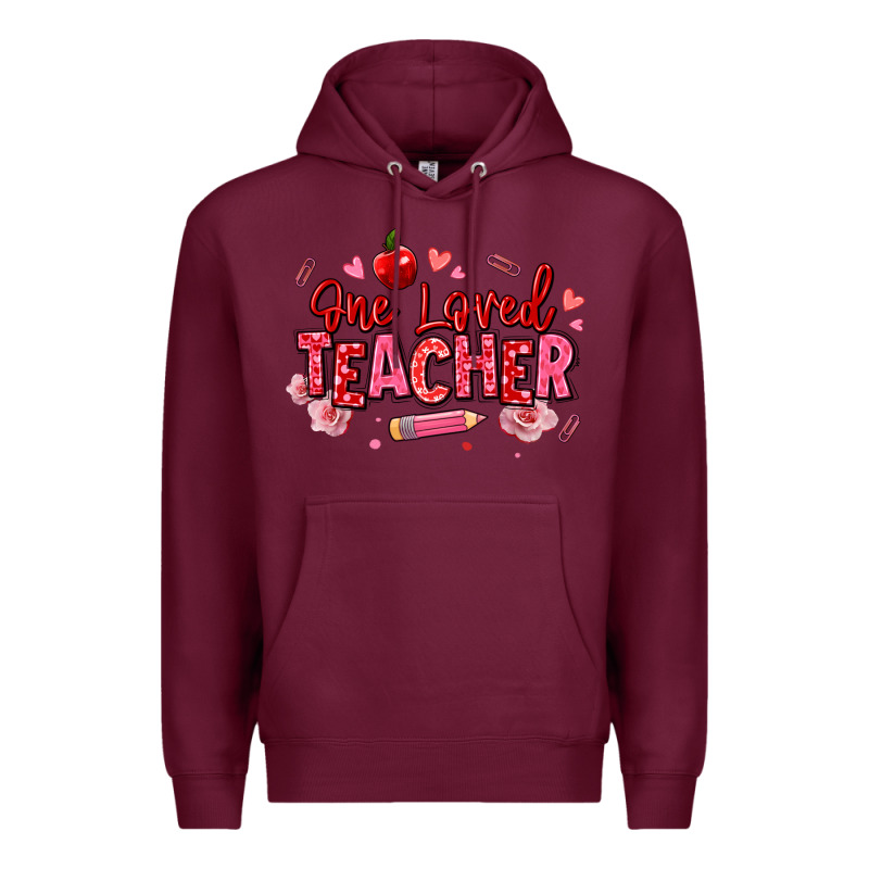 One Loved Teacher Afro Messy Bun Premium Hoodie by texasbilliewilder | Teevron