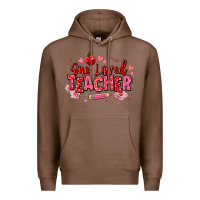 Chestnut one loved teacher afro messy bun Premium Hoodie - texasbilliewilder