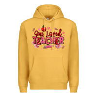 Mustard one loved teacher afro messy bun Premium Hoodie - texasbilliewilder