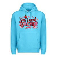 Ocean Blue one loved teacher afro messy bun Premium Hoodie - texasbilliewilder