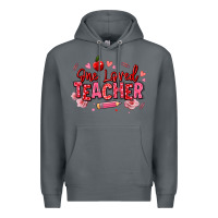 Rock one loved teacher afro messy bun Premium Hoodie - texasbilliewilder