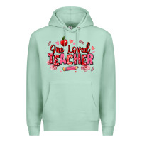 Seafoam one loved teacher afro messy bun Premium Hoodie - texasbilliewilder