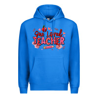 True Royal one loved teacher afro messy bun Premium Hoodie - texasbilliewilder