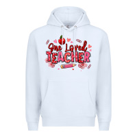 White one loved teacher afro messy bun Premium Hoodie - texasbilliewilder