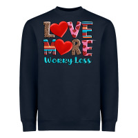 Navy love more worry less Heavyweight Sweatshirt - AdoDesignShop