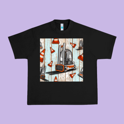 Forklift Seamless Pattern Urban Heavy Tee Designed By Bundleandbundleshop
