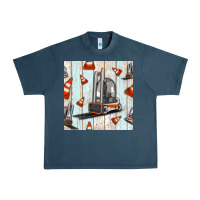 Midnight Navy forklift seamless pattern Urban Heavy Tee - BundleAndBundleShop