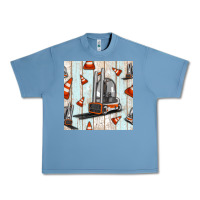 Pebble Blue forklift seamless pattern Urban Heavy Tee - BundleAndBundleShop