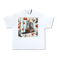 White forklift seamless pattern Urban Heavy Tee - BundleAndBundleShop