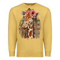 Antique Gold Giraffe with Floral Premium Sweatshirt - Bettercallsaul