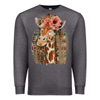 Charcoal Heather Giraffe with Floral Premium Sweatshirt - Bettercallsaul
