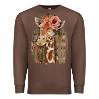 Chestnut Giraffe with Floral Premium Sweatshirt - Bettercallsaul