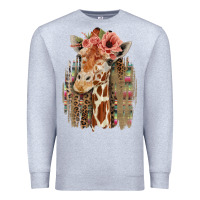 Heather Grey Giraffe with Floral Premium Sweatshirt - Bettercallsaul