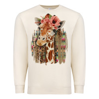 Sandshell Giraffe with Floral Premium Sweatshirt - Bettercallsaul