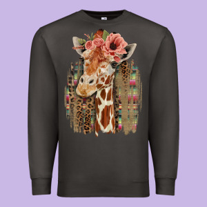 Giraffe With Floral Premium Sweatshirt Designed By Bettercallsaul