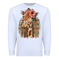White Giraffe with Floral Premium Sweatshirt - Bettercallsaul