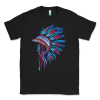 Black indian headdress with american flag Classic Tee - BarkalooDesign