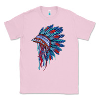 Bubblegum Pink indian headdress with american flag Classic Tee - BarkalooDesign