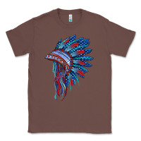 Chestnut indian headdress with american flag Classic Tee - BarkalooDesign