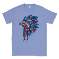 Colony Blue indian headdress with american flag Classic Tee - BarkalooDesign