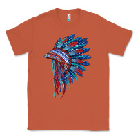 Copper indian headdress with american flag Classic Tee - BarkalooDesign