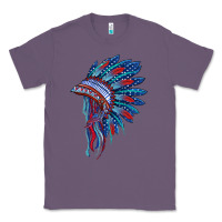 Lavender indian headdress with american flag Classic Tee - BarkalooDesign