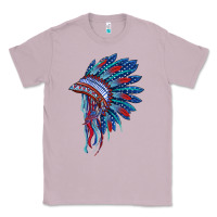 Lilac indian headdress with american flag Classic Tee - BarkalooDesign