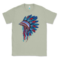 Matcha indian headdress with american flag Classic Tee - BarkalooDesign