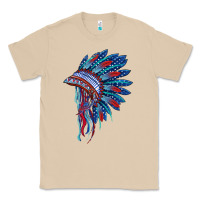 Mushroom indian headdress with american flag Classic Tee - BarkalooDesign