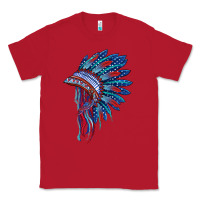 Red indian headdress with american flag Classic Tee - BarkalooDesign