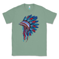 Sage indian headdress with american flag Classic Tee - BarkalooDesign