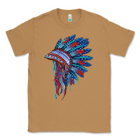Toasted Coconut indian headdress with american flag Classic Tee - BarkalooDesign