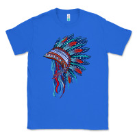 True Royal indian headdress with american flag Classic Tee - BarkalooDesign