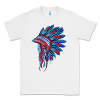 White indian headdress with american flag Classic Tee - BarkalooDesign