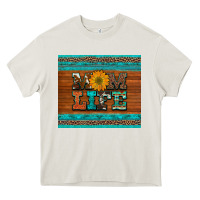 Cream mom life leopard cowhide turquoise aztec Heavy Core Tee - Artiststas