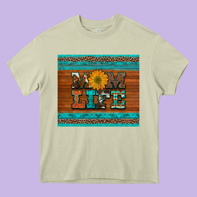 Mom Life Leopard Cowhide Turquoise Aztec Heavy Core Tee Designed By Artiststas