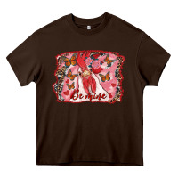 Chocolate Brown be mine rooster Heavy Core Tee - RanaPortraitStore