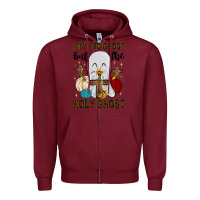 Burgundy ain t no ghost but the holy ghost Zipper Hoodie - MaliasSmallBusiness