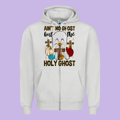 Ain T No Ghost But The Holy Ghost Zipper Hoodie Designed By Maliassmallbusiness